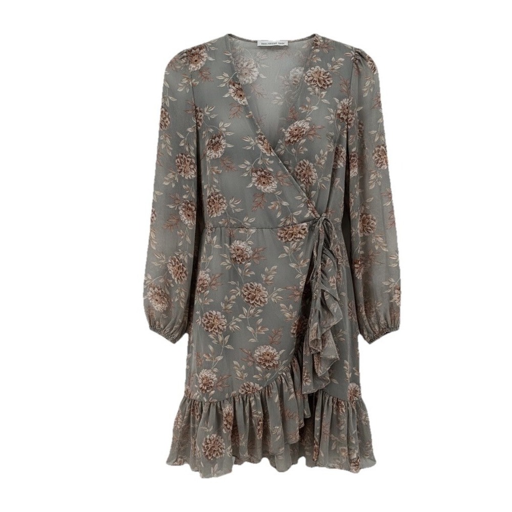 Southern Charm‎ Floral Chiffon A-Line Dress Ruffle Women's M